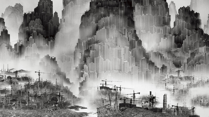 Экологичный шаньшуй: 山非山, 水非水. Социальный плакат JWT Shanghai