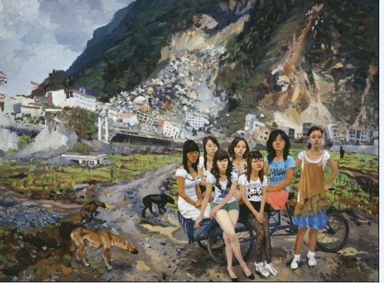 Лю Сяодун "Прибывая в Тайху". Холст, масло. 2010
