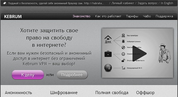 Обзор VPN-сервиса Kebrum / Магазета