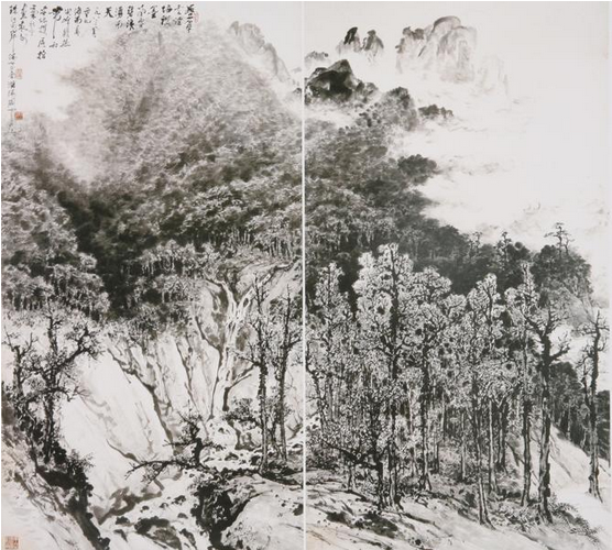 Шэньчжэньская биеннале гохуа / 关山月（中国广州）《碧浪涌南天》 176x190cm