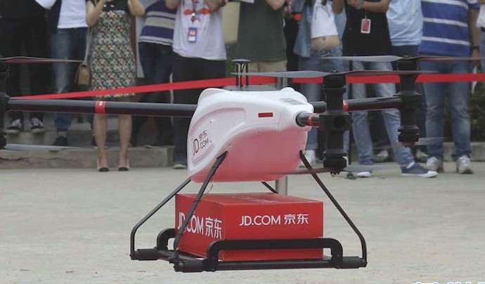 Дрон JD.com доставка по воздуху