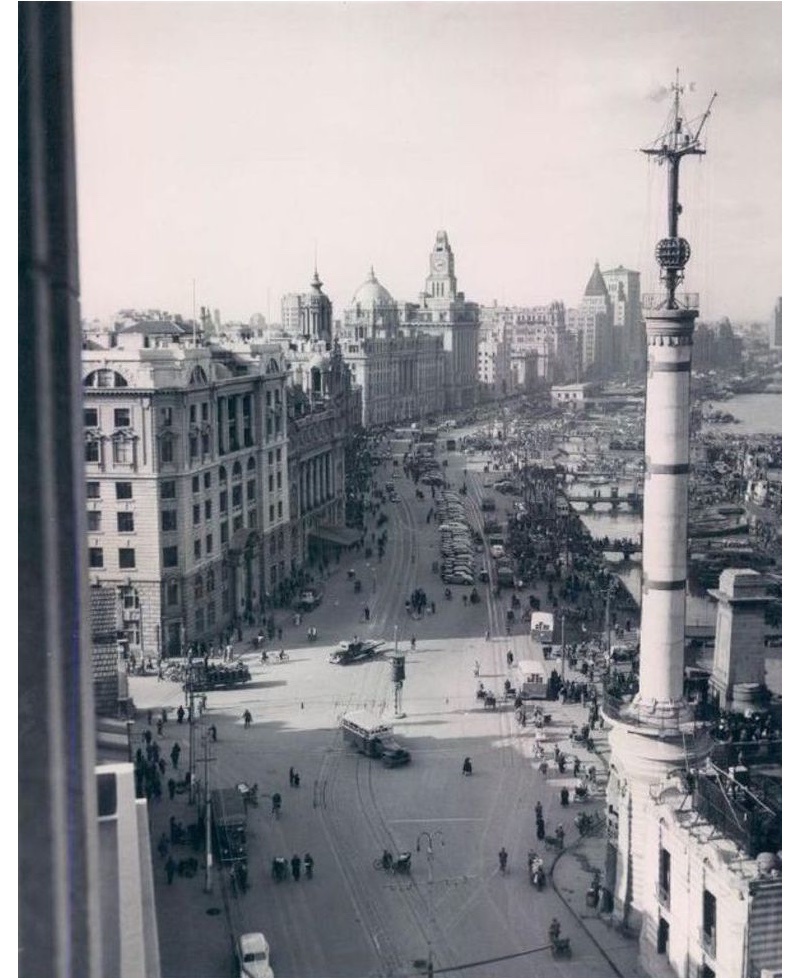 Вид из штаб-квартиры ММ на север, в сторону Банда, в 1949 году. Источник: Virtual Shanghai