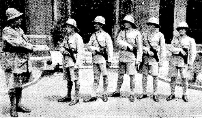 Учения в участке Луза в 1932 году. Источник: North China Herald