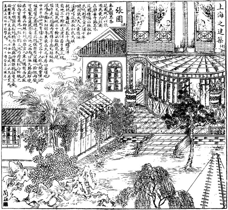 Сад Чжана на иллюстрации начала 20-го века. Источник: 图画日报